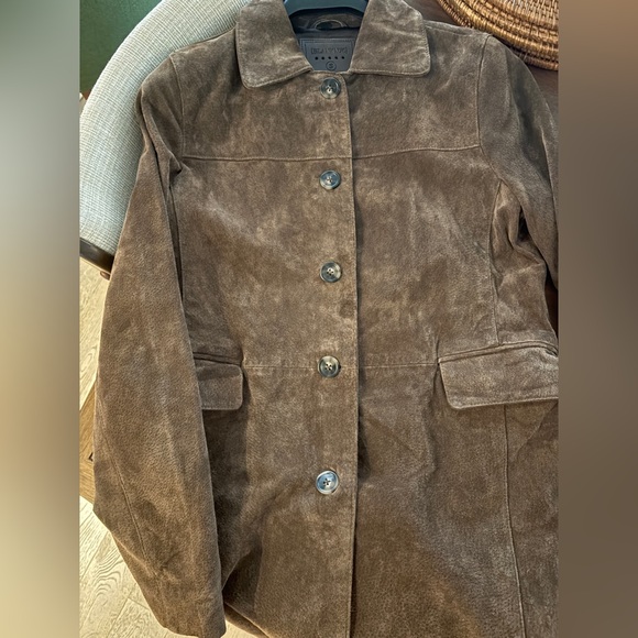 Women's Brown Suede Coat - Picture 11 of 11